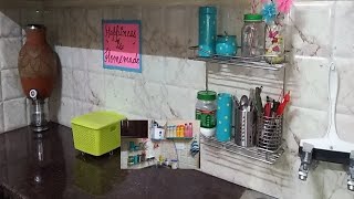 kitchen counter top organization  indian kitchen organization idea [upl. by Lossa]