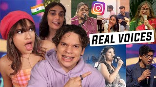 Indian Singers are just next levelLatinos React to Famous Singers REAL SINGING VOICES [upl. by Hajidahk]