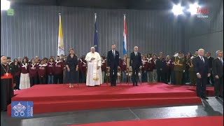 Podróż Apostolska Ojca Świętego Franciszka do Luksemburga Ceremonia powitalna [upl. by Redep]