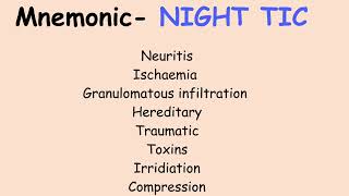 Mnemonic for causes of OPTIC NEUROPATHY  Ophthalmology  MBBS [upl. by Okiman]