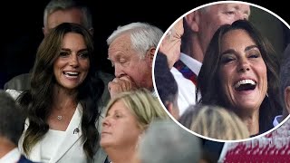 Delighted Kate Middleton is cheered by 60000 crowd as she watch England in the Rugby World Cup [upl. by Benito75]