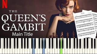 The Queens Gambit  Main Title  PIANO TUTORIAL  SHEET amp MIDI [upl. by Reese]