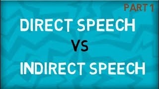 Direct Speech  Indirect Speech  Types of Speech [upl. by Kuo]