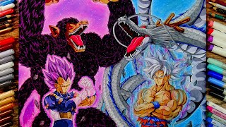 Drawing GOKU amp VEGETA in their Strongest Forms  The PRIDE of the Saiyan Race  Commission 59  4K [upl. by Gitel997]