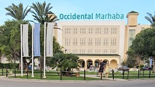 Hotel Occidental Sousse Marhaba  garden pool and beach area [upl. by Aleunam]