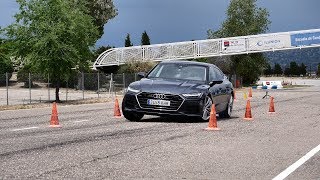 Audi A7 2018  Maniobra de esquiva moose test y eslalon  km77com [upl. by Arvind892]