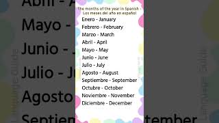 Months name  Months in Spanish easy monthsname [upl. by Yt621]