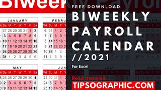 2021 Biweekly Payroll Calendar Template for Excel ► Free Download [upl. by Haley913]