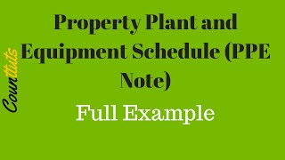 Property Plant and Equipment Schedule PPE Note FULL EXAMPLE [upl. by Anyek]