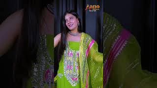 Green Gota Patti Work Suit at AanoEdition gotapattiwork greencolor salwarsuit ytshortsindia [upl. by Argela114]