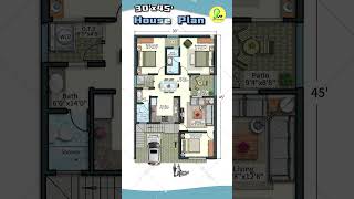 30’× 45’ House Plan with Car Parking 30 by 45 Home Plan 3045 House Plan East Facing 3BHK Home [upl. by Ahseiyn]