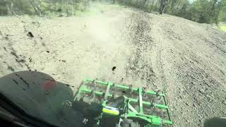 5125R John Deere pulling 72” chisel plow  cultivator [upl. by Enelak]