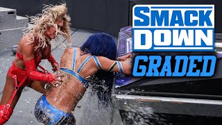 WWE SmackDown GRADED 11 Dec  Carmella Returns To InRing Action Smashes Bottle Over Sasha Banks [upl. by Htiekram]