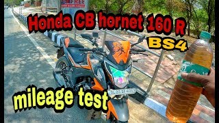 honda hornet 160R BS4 mileage test 2018 [upl. by Ninnette]