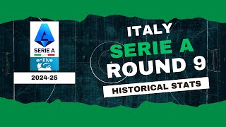 Italy  Serie A Stats Round 9 202425  Historical Stats  OverGolStats [upl. by Ecilef]