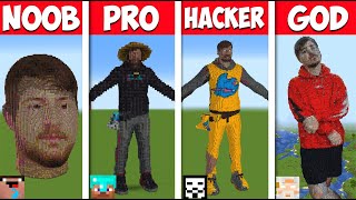 Minecraft MRBEAST STATUE BUILD CHALLENGE  NOOB vs PRO vs HACKER vs GOD  Animation [upl. by Jaime]