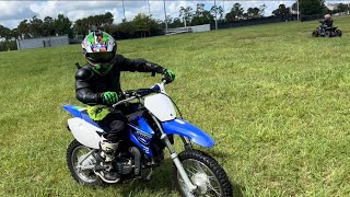 LANDEN ROLLS OUT ON HIS YAMAHA TTR110 DIRTBIKE PART 1🤣😂 [upl. by Edelman]