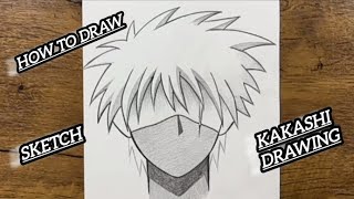 Easy kakashi drawing for beginners  how to draw kakashi step by step [upl. by Homans]