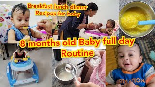 8 months old babys Full day RoutineBaby food recipes for 7 to 8months oldDevelopmental milestone [upl. by Allekram]