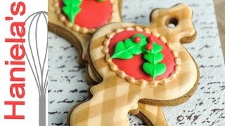 How to Make Christmas Gingham Cookies Decorating with Royal Icing [upl. by Capp]