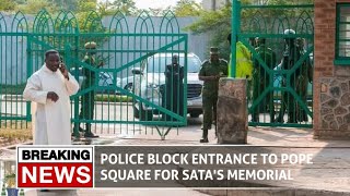 SATAs Memorial  Police seal entry to Cathedral of the Child Jesus Pope Square [upl. by Poll861]