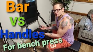 Tonal Gym Review Barbell bench press VS Handles [upl. by Hgielhsa]