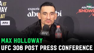 Max Holloway on Ilia Topuria loss quotThis isnt a funeral Ill be backquot  UFC 308 Post Presser [upl. by Karlens572]