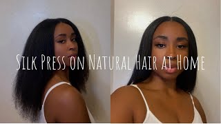 HOW TO SILK PRESS TYPE 4 NATURAL HAIR AT HOME USING AFFORDABLE PRODUCTS  CURLY TO STRAIGHT [upl. by Duvall]