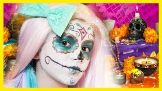 Sugar Skull Makeup tutorial  Halloween Dia De Los Muertos  KITTIESMAMA [upl. by Nnaes]