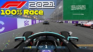 F1 2021  100 Race Jeddah Saudi Arabia in Hamiltons Mercedes  PS5 [upl. by Zavras]