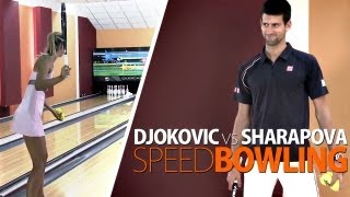 TennisVideo Djokovic vs Sharapova Bowling Battle Đokara вс Mašu [upl. by Enieledam383]