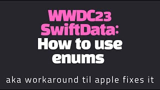 WWDC23 SwiftData how to use enums in SwiftData models [upl. by Bertold545]