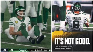 Slow motion of the injury for Aaron Rodgers Crash  Jets Vs Bills  MNF Manning Cast NFL News [upl. by Durant]