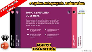 1554 Min Tutorial PowerPoint Animation  Interactive Agenda Slide using MORPH transition [upl. by Llennod]