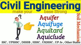 Aquifer  Aquifuge  Aquitard  Aquiclude difference  Soil Mechanics [upl. by Atnohsal]