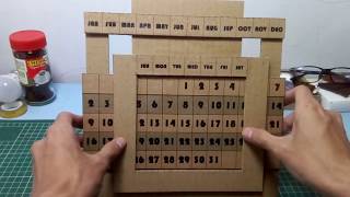 Cara Membuat Kalender Sendiri Dari Kardus   Cardboard Perpetual Calendar [upl. by Herb190]