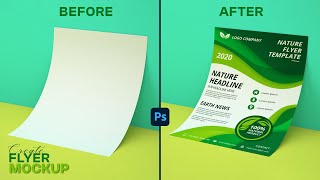 How To Make Curved A Flyer Mockup In Photoshop  Flyer Mockup  Photoshop Tutorial [upl. by Erdnaed]