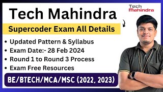 Tech Mahindra Supercoder Hiring Exam Pattern  Exam Date 28 Feb  Free Resources  2022 2023 [upl. by Anohr622]