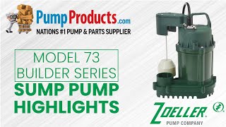 Zoeller Model 73 quotBuilder Seriesquot Sump Pump Product Highlight [upl. by Ricky]