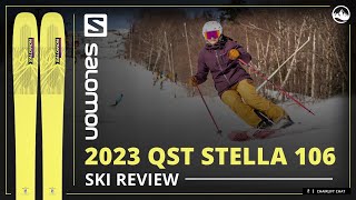 2023 Salomon QST Stella 106 Womens Ski Review with SkiEssentialscom [upl. by Abbotson713]