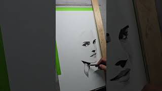 Emma Watson WIP 1 art charcoalpotrait youtubeshorts sketch drawing emmawatson [upl. by Ruhtracam498]