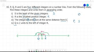 6 TN Maths Term III 2 INTEGERS Exercise 22 10 P Q R and S are four different [upl. by Ennovehc683]