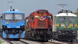 Freight Trains at FULLL SPEED  Powerful DIESEL Locomotive vs ELECTRIC Locomotives  Indian Railways [upl. by Maggio987]