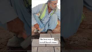 The best way to install basalt stone art roadwork construction trendingvideo viralvideo short [upl. by Eedolem]