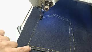 How to Sew a Back Pocket on Jeans  Beginners Guide [upl. by Zebadiah]