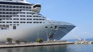 MSC Splendida docked in Mykonos [upl. by Leinoto]