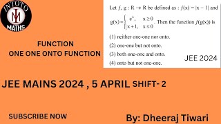 Jee mains 2024 5 April 2nd Shift solution  Relation and function Jee  Function PYQ Jee [upl. by Kirtap]