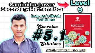 Cambridge Lower Secondary Maths  Learner Book Level 9 Solutions  Exercise 51 Solutions [upl. by Relyks]