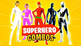 6 NEW TRYHARD SUPERHERO SKIN COMBOS IN FORTNITE [upl. by Macario]