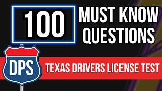 Texas Drivers License Test Study Guide 2024 100 Must Know Questions [upl. by Reizarf747]